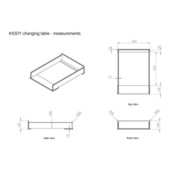 Koka pārtinamais galds Vipack Kiddy-image-2