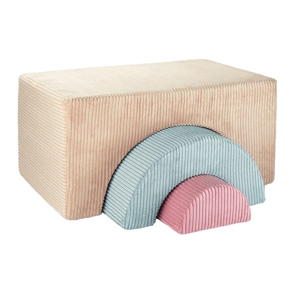 Gaiši brūns velveta putu rotaļu laukums 75x49x37 cm Rainbow Montessori – Wigiwama