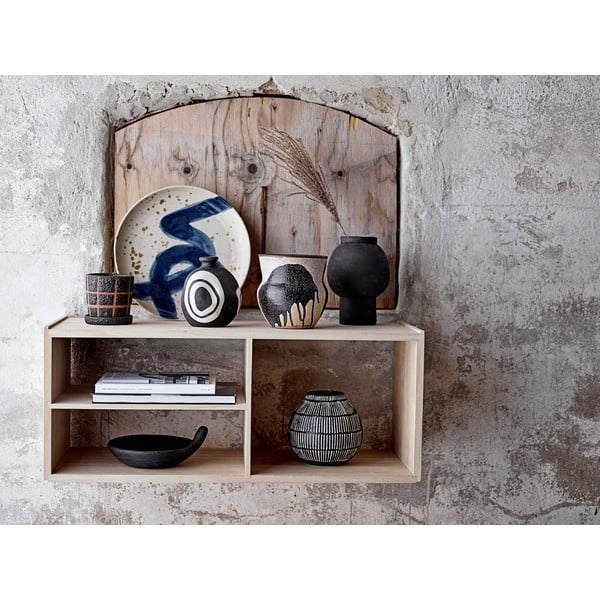 Melna dekoratīvā vāze Bloomingville Mika, augstums 14 cm-image-1