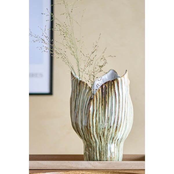 Gaiši zaļa māla vāze (augstums 30 cm) Mahira – Bloomingville-image-1