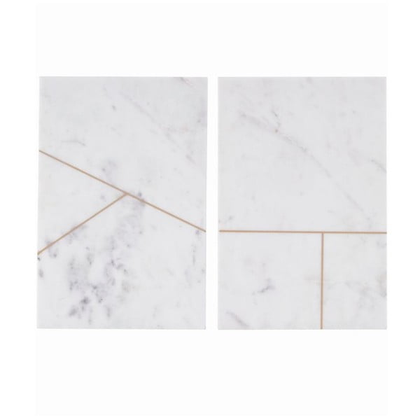2 marmora paliktņu komplekts Marmors, balts, 20x30 cm