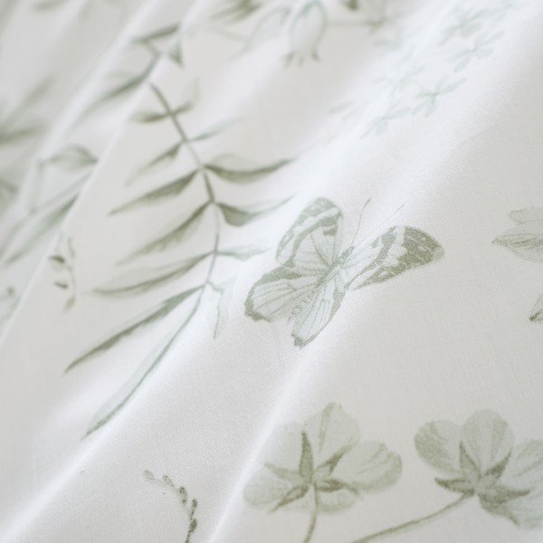Zaļa/krēmkrāsas vienguļamā kokvilnas gultas veļa 135x200 cm Thea Floral – Bianca-image-4