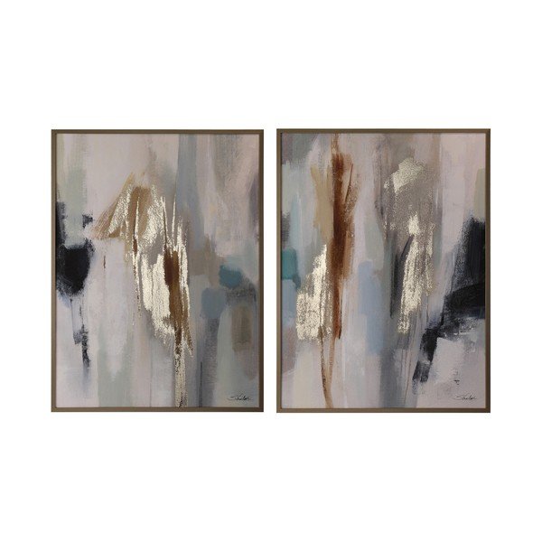 Drukātas/ar rokām krāsotiem elementiem gleznas (2 gab.) ar rāmi/uz audekla 60x80 cm Gallery – Bizzotto