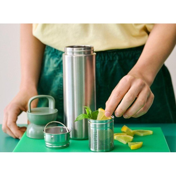 Sudraba krāsas/salvijas zaļa nerūsējošā tērauda termopudele 500 ml Ellipse – Mepal-image-1