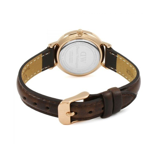 Sieviešu pulkstenis ar ādas siksniņu un baltu ciparnīcu ar rozā zelta detaļām Daniel Wellington Petite Bristol, ⌀ 28 mm-image-3