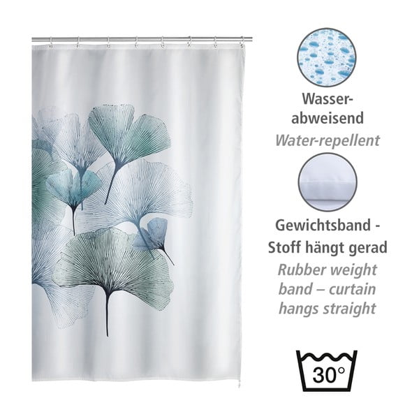 Mazgājams dušas aizkars Wenko Ginkgo, 180 x 200 cm-image-1