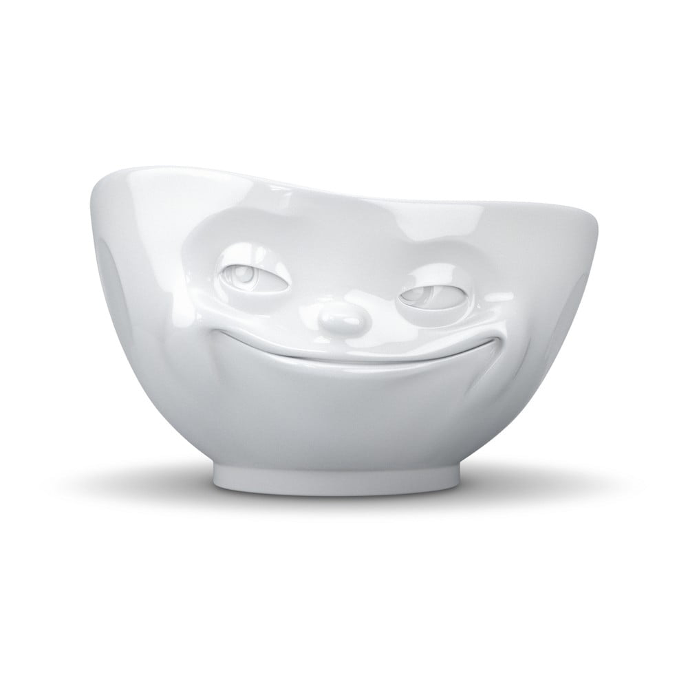 Balta porcelāna bļoda ar smaidīgu seju 58products 