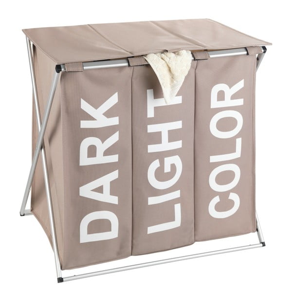 Bēšs trīskāršais veļas grozs Wenko Trio, 118 l-image-1