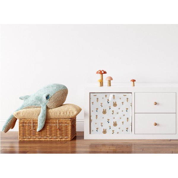 Balts tekstila bērnu rotaļlietu organizators 32x32x32 cm Sweet Bunnies – Butter Kings-image-2