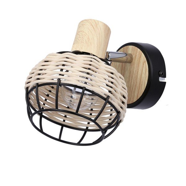 Melna/krēmkrāsas sienas lampa ø 12 cm Tajga – Candellux Lighting-image-1