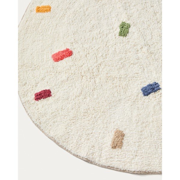 Krēmkrāsas kokvilnas bērnu paklājs ø100 cm Epifania – Kave Home-image-4