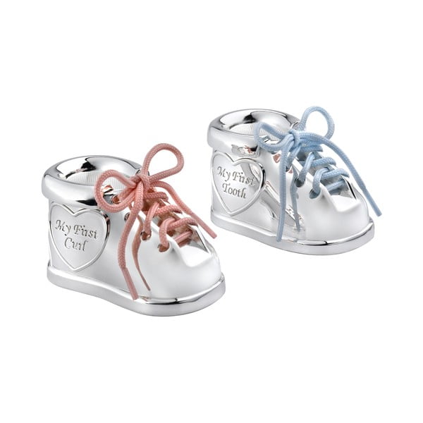 Spīdīgas sudraba krāsas metāla kastīte pirmajam zobam 6x4x4 cm Shoe  – Zilverstad-image-3