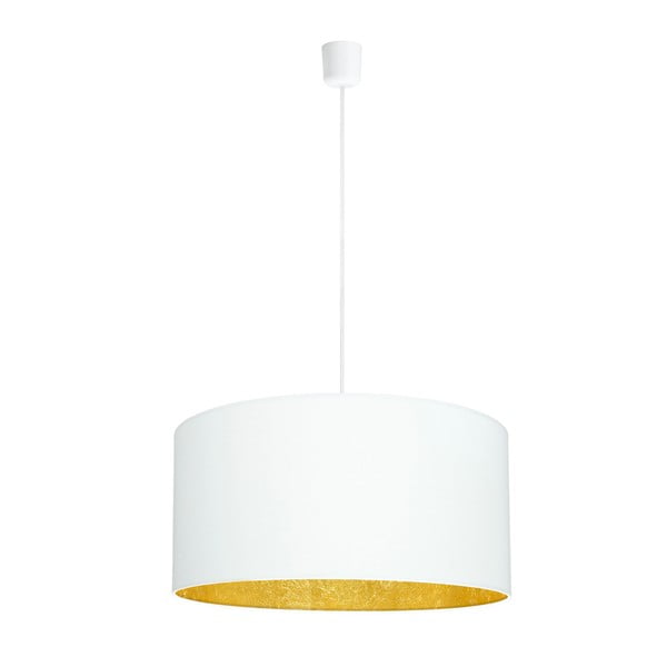 Balta griestu lampa ar zelta detaļām Sotto Luce Mika, Ø 50 cm