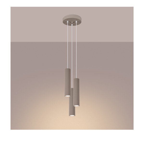 Pelēkbrūna metāla piekaramā lampa ø 19,5 cm Gleam – Sollux-image-4