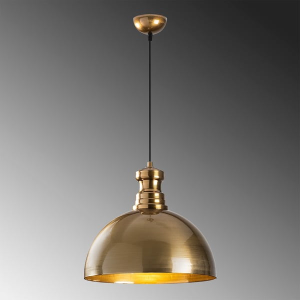 Zelta krāsas piekaramā lampa ar metāla abažūru ø 40 cm Vamp – Opviq lights-image-1