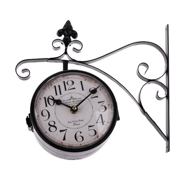 Melns divpusējs piekaramais pulkstenis Dakls, garums 31 cm