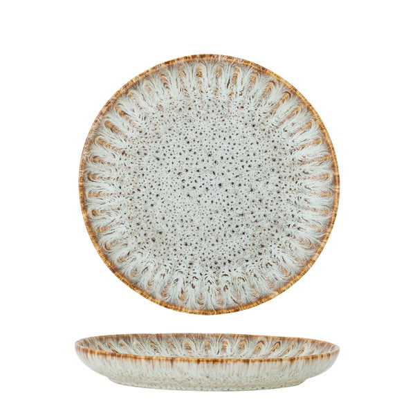 Zils/bēšs servēšanas akmensmasas šķīvis ø 17 cm Fleur – Bloomingville-image-3