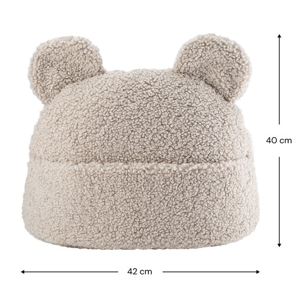 Gaiši brūns bērnu dīvāna spilvens no buklē auduma Teddy Pouch – Wigiwama-image-2