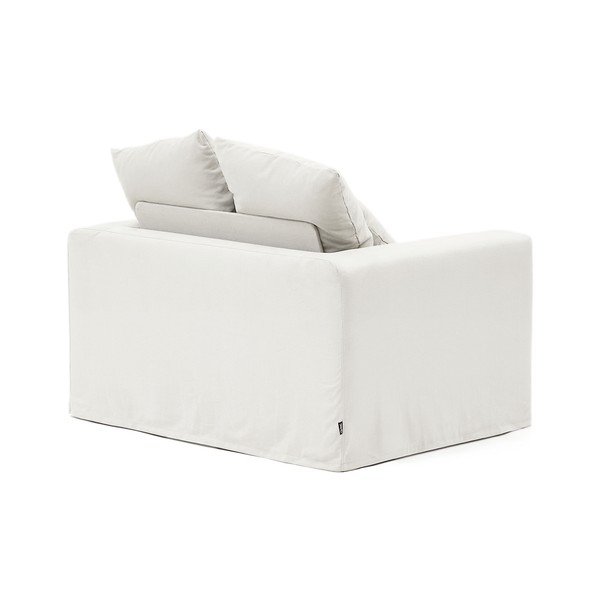 Balts lina atpūtas krēsls Nora – Kave Home-image-3