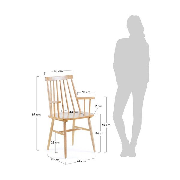 2 dabīgu ēdamistabas krēslu komplekts La Forma Kristie-image-1