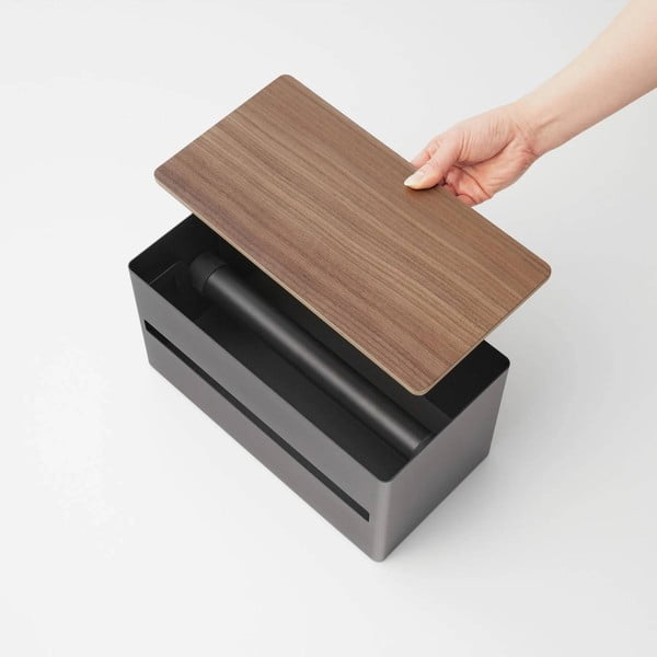 Melns metāla papīra dvieļu statīvs Rin – YAMAZAKI-image-3