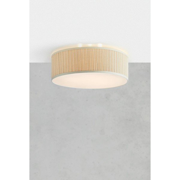 Bēša metāla griestu lampa ar auduma abažūru ø 57 cm Lux – Markslöjd-image-1