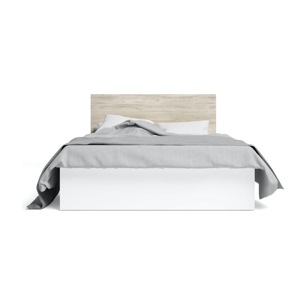 Balta divguļamā gulta ar uzglabāšanas vietu un režģi 160x200 cm Sahara – Marckeric