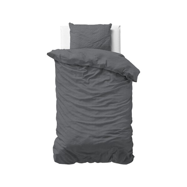 Pelēka flaneļa vienvietīga gultasveļa Sleeptime Jason, 140 x 220 cm