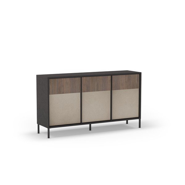 Antracīta pelēka/gaiši brūna zema kumode 156x86 cm Amalia – Marckeric-image-2