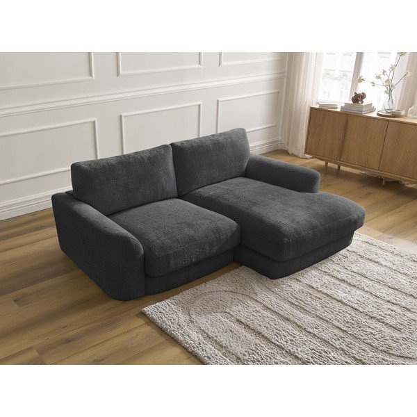 Melns stūra dīvāns no šenila auduma (ar labo stūri/ar zvilni) Leonore – Bobochic Paris-image-3