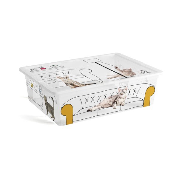 Balta plastmasas uzglabāšanas kaste ar vāku 55x39x16 cm C Box Style – KIS