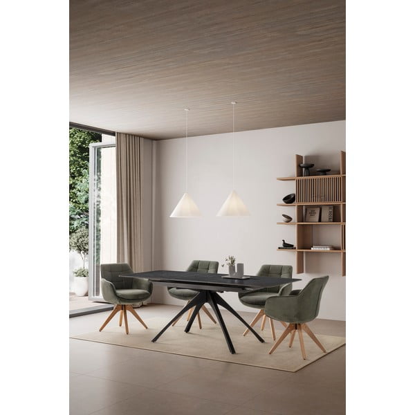 Zaļi polsterēti ēdamistabas krēsli ar roku balstiem (2 gab.) Donatelo – Marckeric-image-1