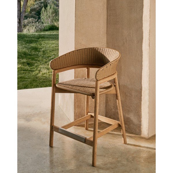 Dabīga toņa masīvkoka dārza bāra krēsls Arinella – Kave Home-image-1