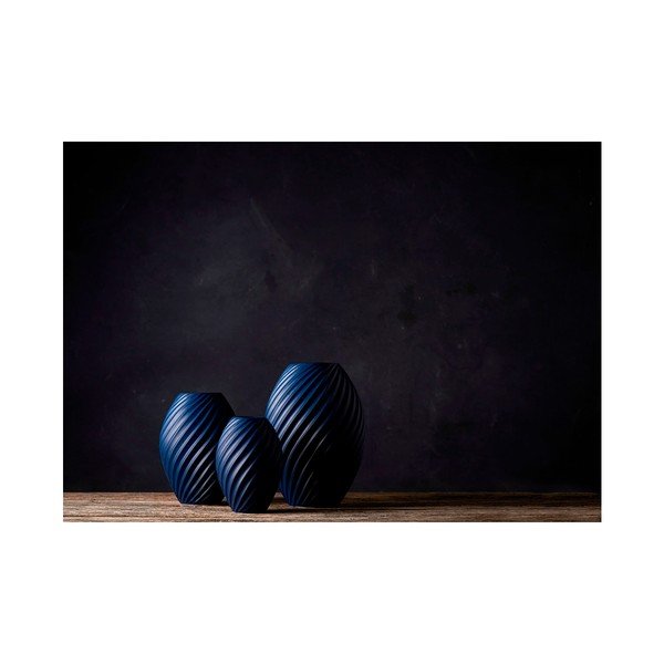 Zila porcelāna vāze Morsø River, augstums 26 cm-image-1