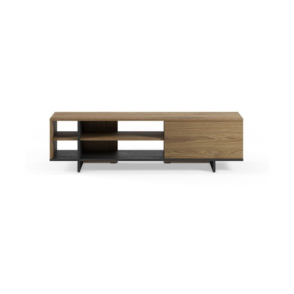 Melns/dabīga toņa TV galdiņš ar ozolkoka imitāciju 160x44x36 cm Cequoia – Marckeric