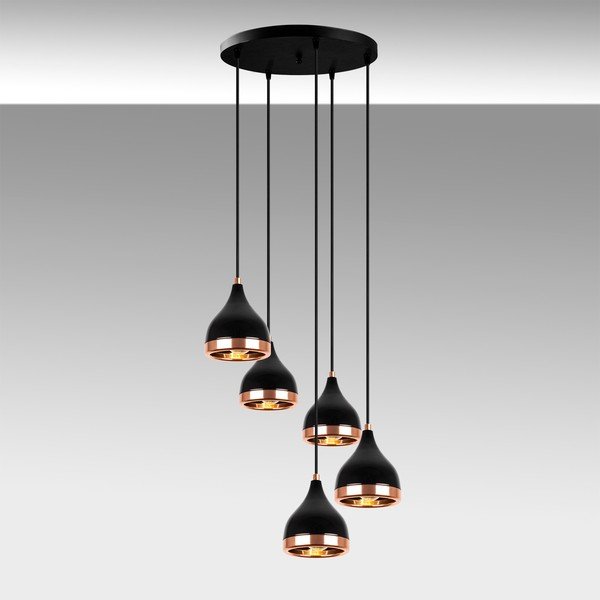 Melna/vara krāsas piekaramā lampa ar metāla abažūru ø 43 cm Yildo – Opviq lights-image-1