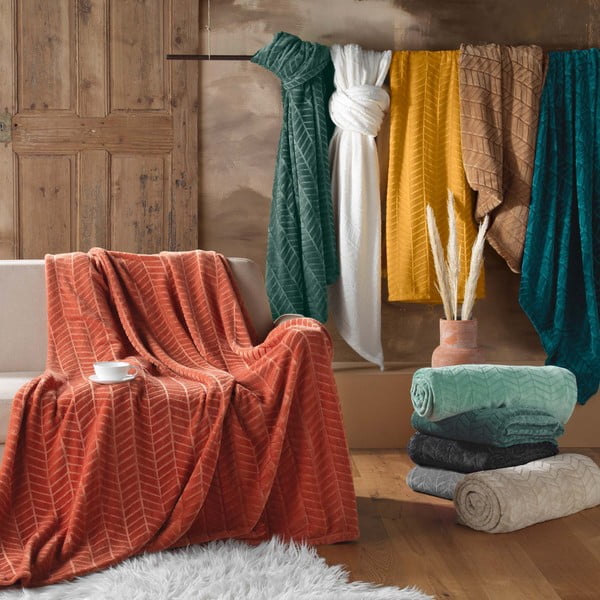 Gaiši zaļš gultas pārklājs no mikroflaneļa 180x220 cm Arya – douceur d'intérieur-image-4