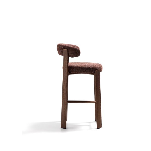 Brūns/tumša dabīga toņa oša masīvkoka bāra krēsls (sēdekļa augstums 75 cm) Granite – Kave Home-image-3