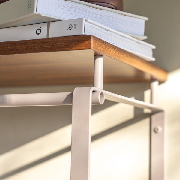 Dabīga toņa/pelēkbrūns tērauda sienas pakaramais ar plauktu 70 cm Rex – Spinder Design-image-2