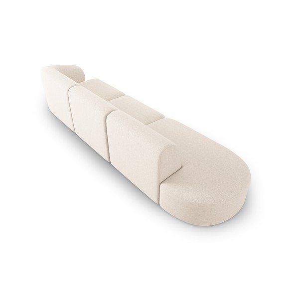 Bēšs dīvāns no šenila auduma ar labo stūri 311 cm Paolo – Milo Casa-image-3