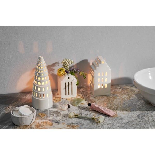 Balts keramikas svečturis Kähler Design Urbania Lighthouse Smithy-image-4