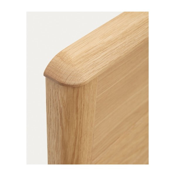 Dabīga toņa ozola masīvkoka vienvietīga gulta ar režģi 90x200 cm Lenon – Kave Home-image-3