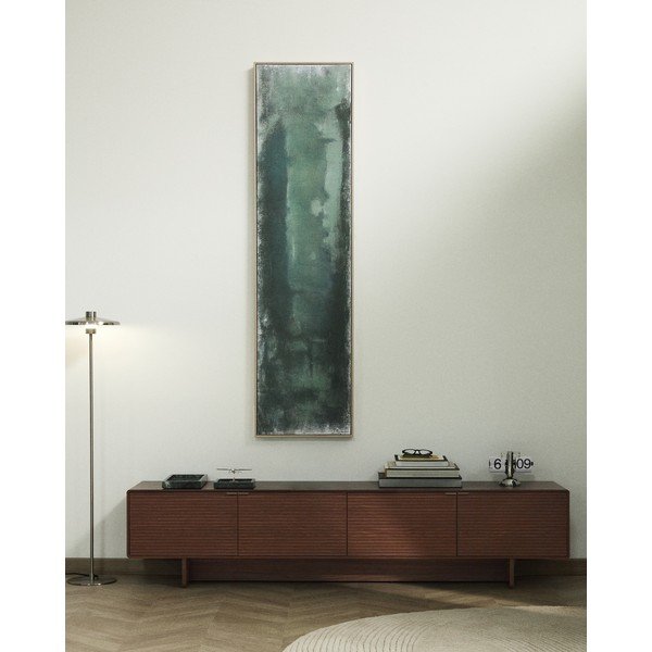 Tumši brūns TV galdiņš ar riekstkoka imitāciju 200x46x40 cm Norlen – Kave Home-image-1