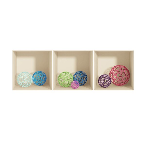 3 uzlīmju komplekts ar 3D efektu Fanastick Spheres-image-2