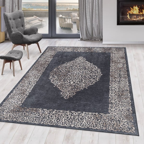 Antracīta pelēks mazgājams celiņa paklājs 80x250 cm Fiesta – Ayyildiz Carpets-image-1