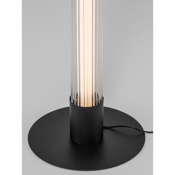 Matēti melna alumīnija LED stāvlampa ar regulējamu spilgtumu ar stikla abažūru (augstums 130 cm) Glovia – Nova Luce-image-2