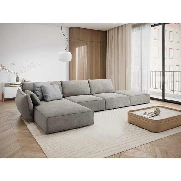 Gaiši pelēks stūra dīvāns (kreisais stūris) Vanda – Mazzini Sofas-image-1