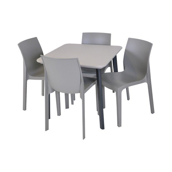 Pelēks plastmasas dārza krēsls Emma – Rojaplast-image-1
