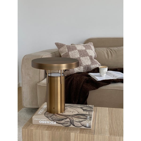 Bronzas krāsas LED galda lampa ar regulējamu spilgtumu un metāla abažūru (augstums 28 cm) BringMe – Hübsch-image-2