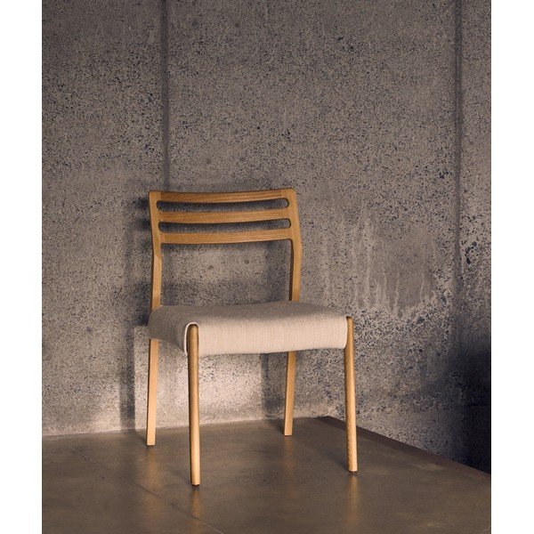 Bēšs/dabīga toņa ozola masīvkoka pusdienu krēsls Cudia – Kave Home-image-1